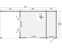 Gartenhaus Alina 44mm Blockbohlenhaus