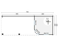 Gartenhaus Ludger 44mm Blockbohlenhaus