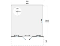 Gartenhaus Aaron 44mm Blockbohlenhaus