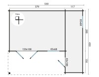 Gartenhaus Andreas 44mm Blockbohlenhaus