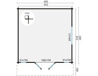 Gartenhaus Romy 44mm Blockbohlenhaus