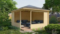 Gartenpavillon Maria 44mm Blockbohlen