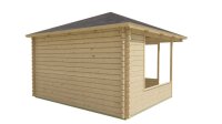 Gartenpavillon Maria 44mm Blockbohlen