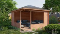 Gartenpavillon Maria 44mm Blockbohlen