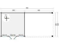 Gartenhaus Lia 44mm Blockbohlenhaus