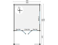 Gartenhaus Tadeus  58mm Blockbohlenhaus