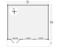 Gartenhaus Cassandra 44mm Blockbohlenhaus