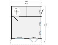 Gartenhaus Samira 44mm Blockbohlenhaus