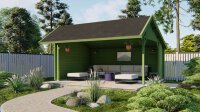 Gartenpavillon Thea 44mm Blockbohlen