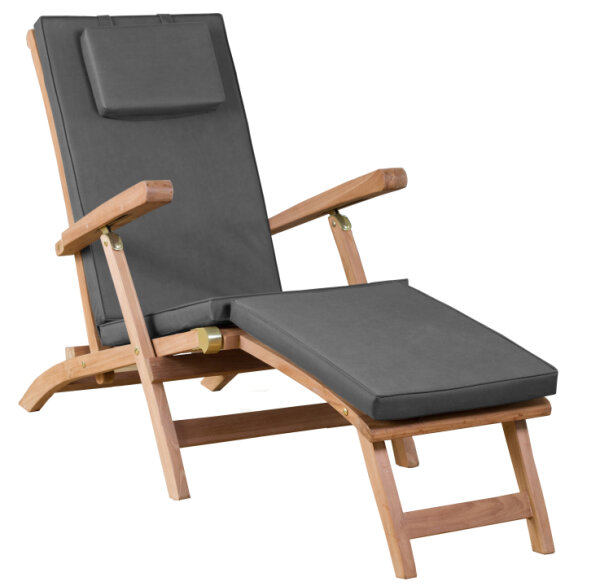 Gartenliege Woodie Deckchair inkl. Kissenauflage Teakholz