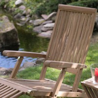 Gartenliege Woodie Deckchair inkl. Kissenauflage Teakholz