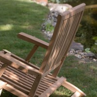 Gartenliege Woodie Deckchair inkl. Kissenauflage Teakholz