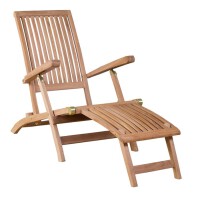 Gartenliege Woodie Deckchair inkl. Kissenauflage Teakholz