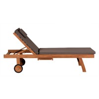 Gartenliege Woodie Lounger inkl. Kissenauflage Teakholz