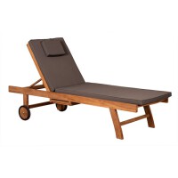 Gartenliege Woodie Lounger inkl. Kissenauflage Teakholz