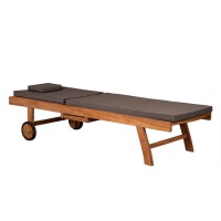 Gartenliege Woodie Lounger inkl. Kissenauflage Teakholz