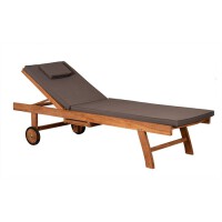 Gartenliege Woodie Lounger inkl. Kissenauflage Teakholz