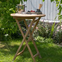 Stehtisch ø 80 cm GartentischTeakholz Teaktisch