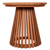 Gartentisch Woodie Beistelltisch Lamellen ø 50 cm Teakholz