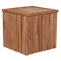 Woodie Box Schatulle inkl. Kissenauflage uni taupe Teakholz