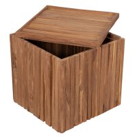 Woodie Box Schatulle inkl. Kissenauflage uni taupe Teakholz