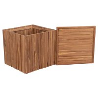 Woodie Box Schatulle inkl. Kissenauflage uni taupe Teakholz