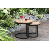 Gartentisch Doble Beistelltisch 2er Set Teakholz